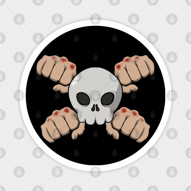 Bare Knuckle Boxing crew Jolly Roger (no caption) Magnet by RampArt